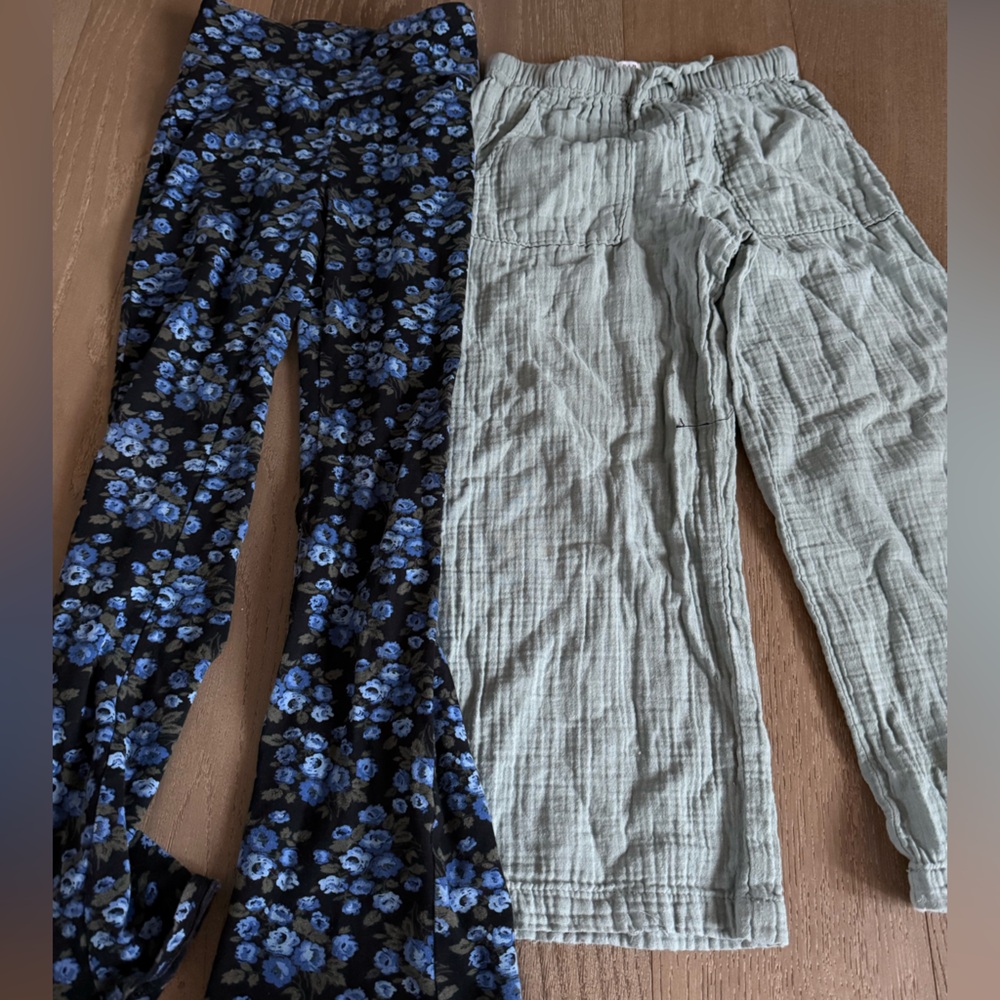 GAP Kids Blue Floral and Green Pants Set